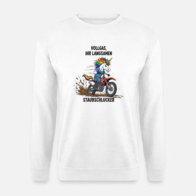 Einhorn-Motocross - Unisex Pullover - Weiß