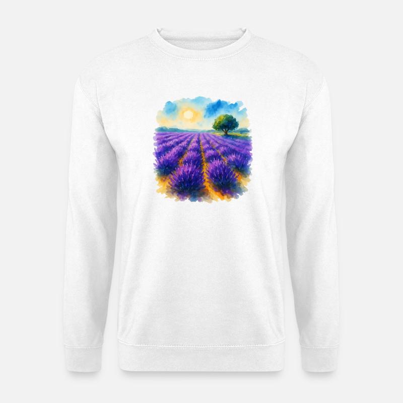 Lavendelfeld - Unisex Pullover - Weiß