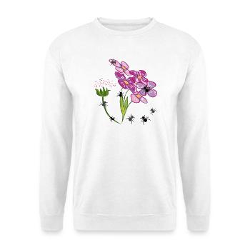 Flowers with ants insects - Unisex Sweatshirt - white - Front