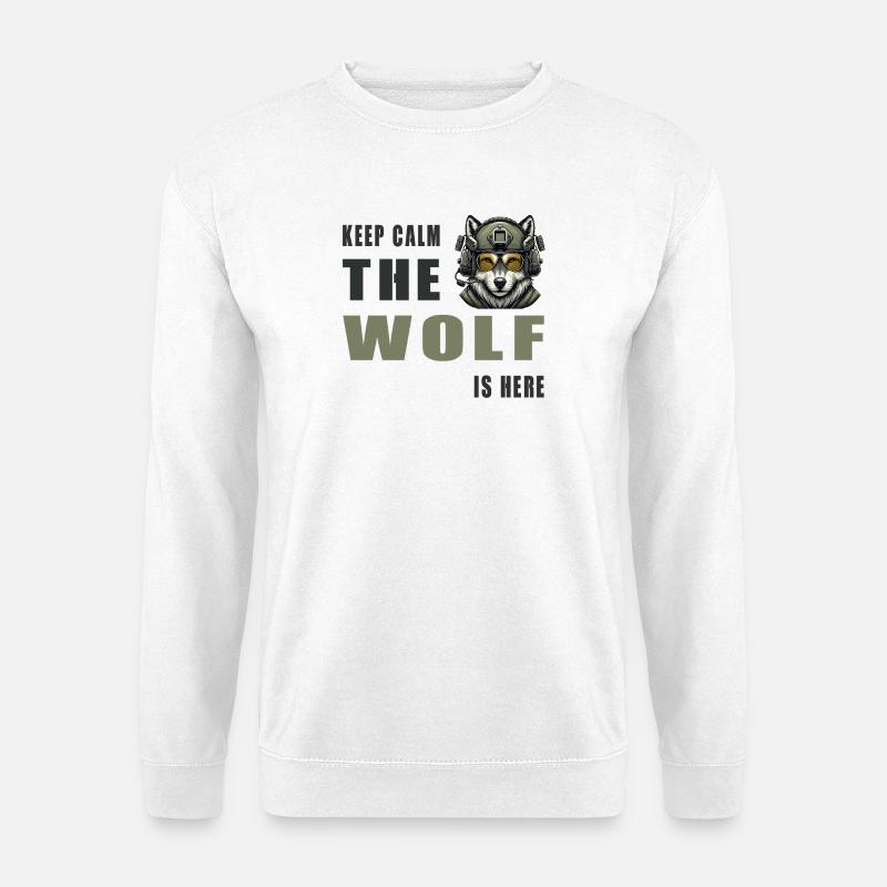 Keep Calm Wolf Is Here - Unisex Sweatshirt - white