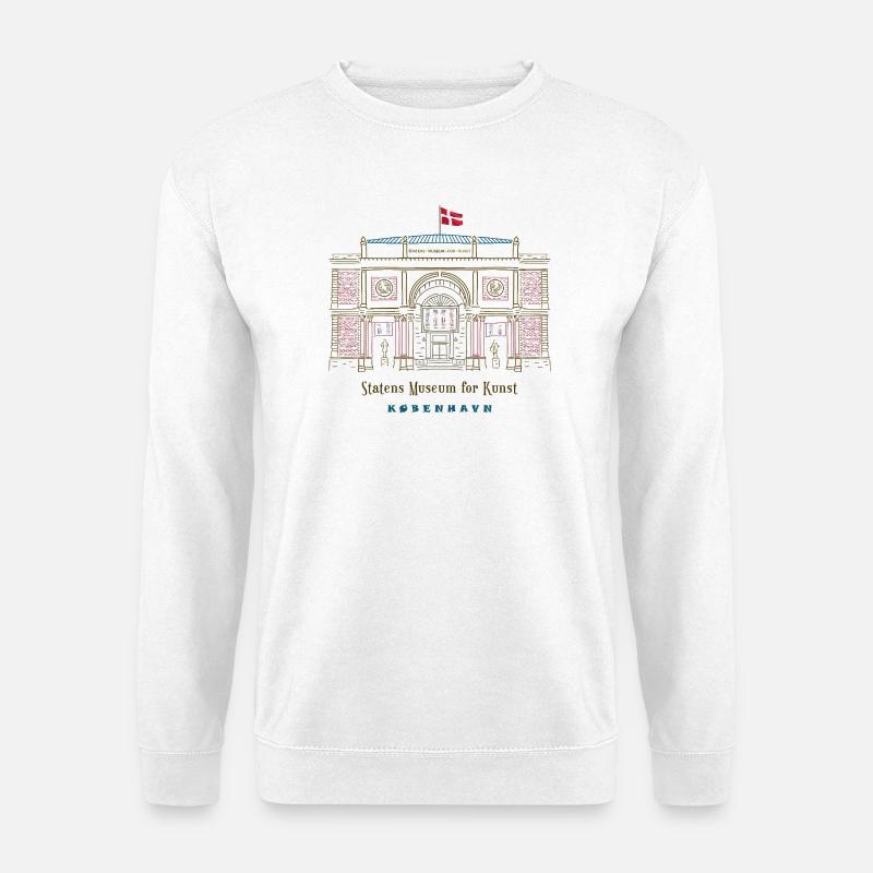Kopenhagen, SMK Kunstmuseum, Zeichnung Dänemark - Unisex Pullover - Weiß
