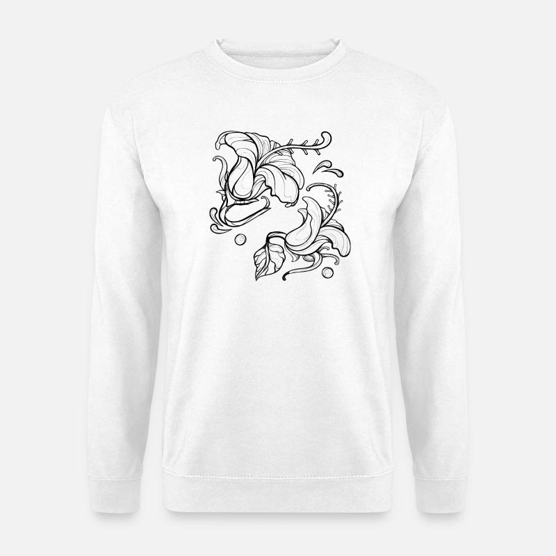 Blumen Hibiskus - Unisex Pullover - Weiß