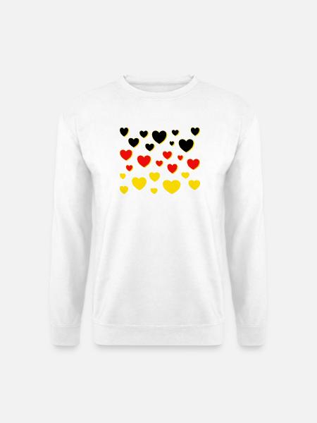 Deutschland Fahne Herzen - Unisex Pullover - Weiß