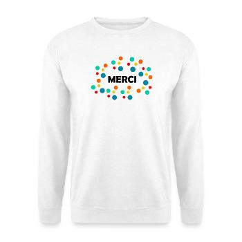 THANK YOU. THANKS. THANK YOU. ANNIVERSARY. BIRTH. - Unisex Sweatshirt - white - Front