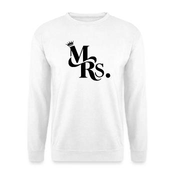 Mrs. & Krone, personalisierbar - Unisex Pullover - Weiß - Vorne
