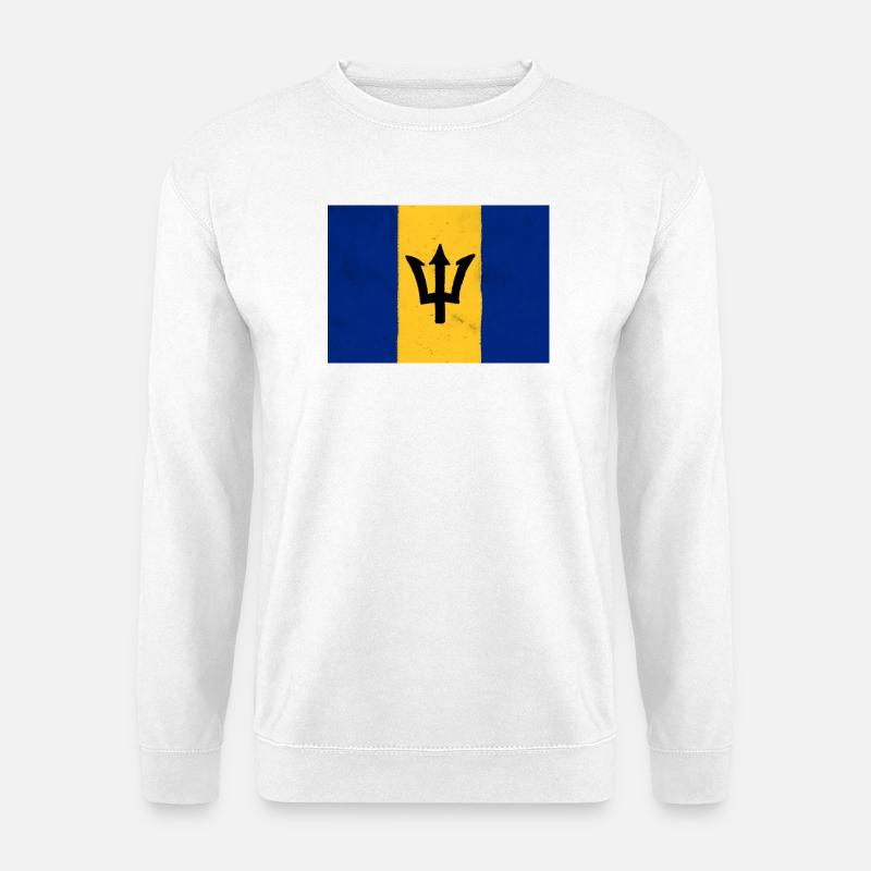Flagge von Barbados - Unisex Pullover - Weiß