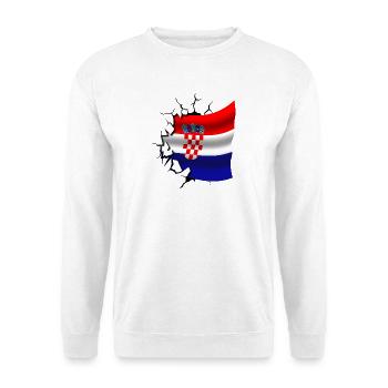 Bandera de Croacia - Croatia - Flag Broken Design - Unisex Sweatshirt - white - Front