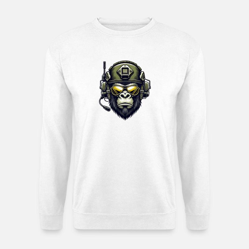 Gorilla Militär Design - Unisex Pullover - Weiß