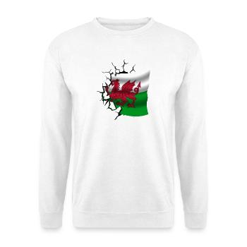 Flag of Wales - Welsh - Flag Broken Design - Unisex Sweatshirt - white - Front