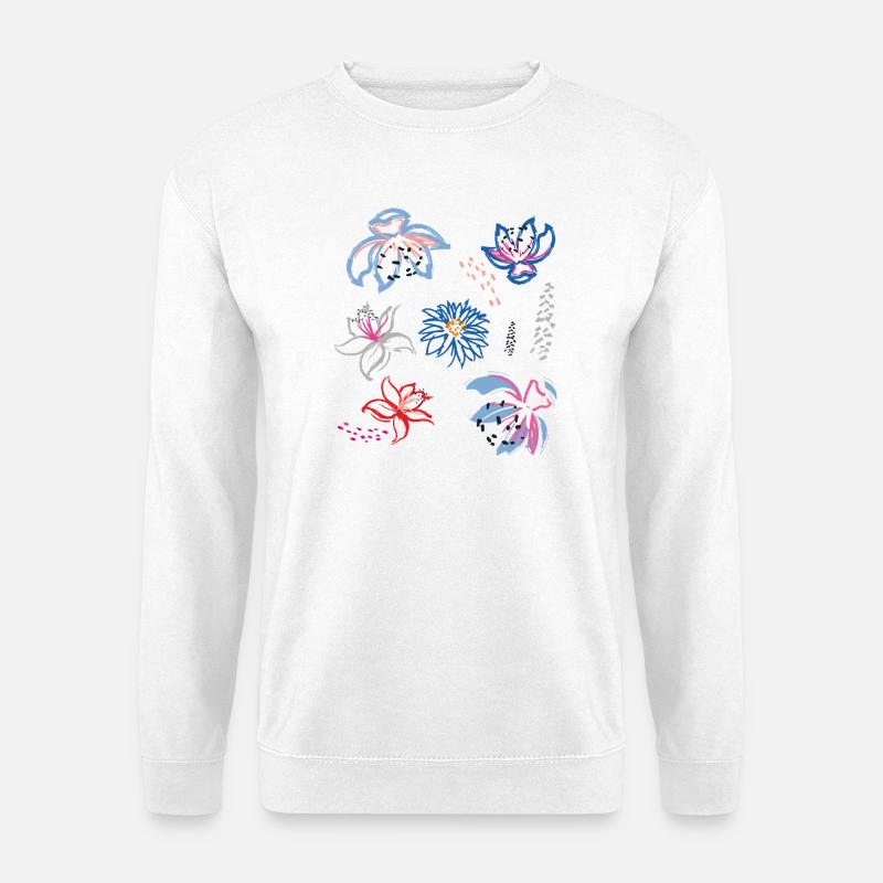 Blumenornament - Unisex Pullover - Weiß