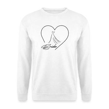 Team Bride! Heart & Wedding Dress, Customizable - Unisex Sweatshirt - white - Front