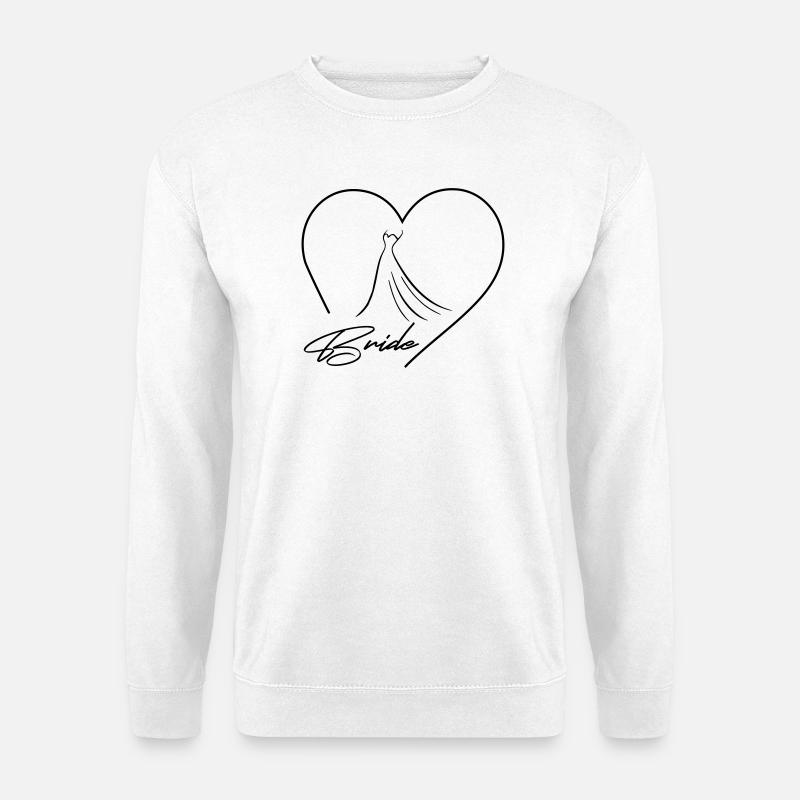Team Bride! Heart & Wedding Dress, Customizable - Unisex Sweatshirt - white