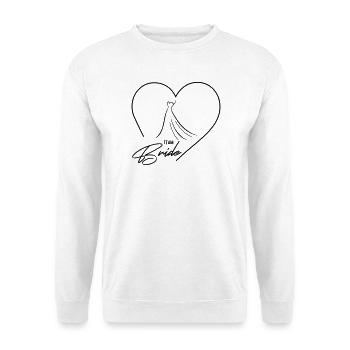 Team Bride! Heart & Wedding Dress, Customizable - Unisex Sweatshirt - white - Front