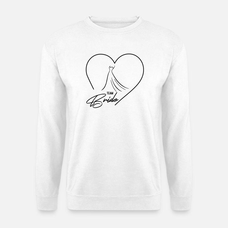 Team Bride! Heart & Wedding Dress, Customizable - Unisex Sweatshirt - white