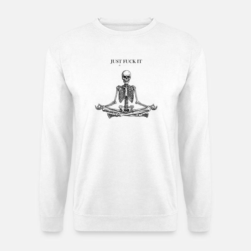 Meditating Skeleton - Unisex Pullover - Weiß