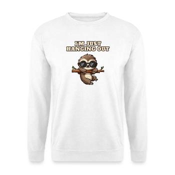 Paresseux avec des lunettes de soleil qui pendent - Sweat-shirt Unisexe - blanc - Devant