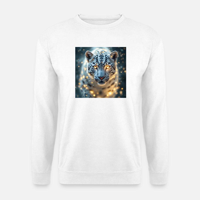 Krafttier Weisser Leopard - Unisex Pullover - Weiß