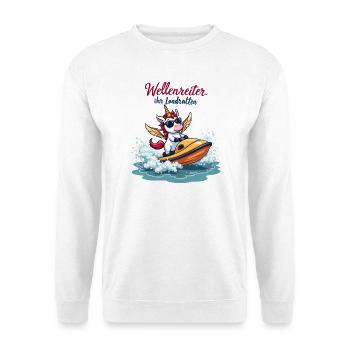 Surfeur Licorne - Sweat-shirt Unisexe - blanc - Devant