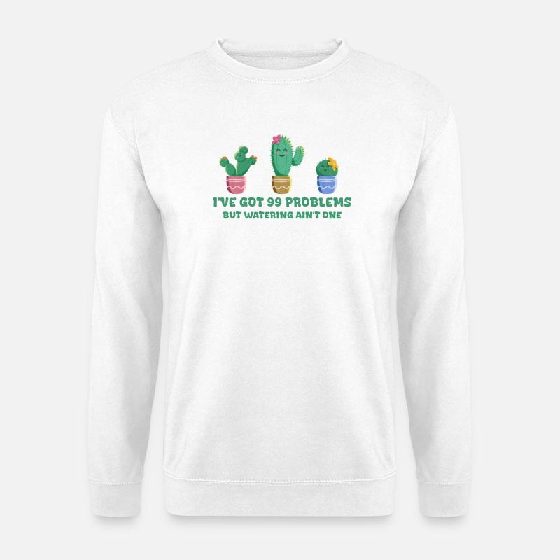 Süßer Kaktus ohne Probleme - Unisex Pullover - Weiß