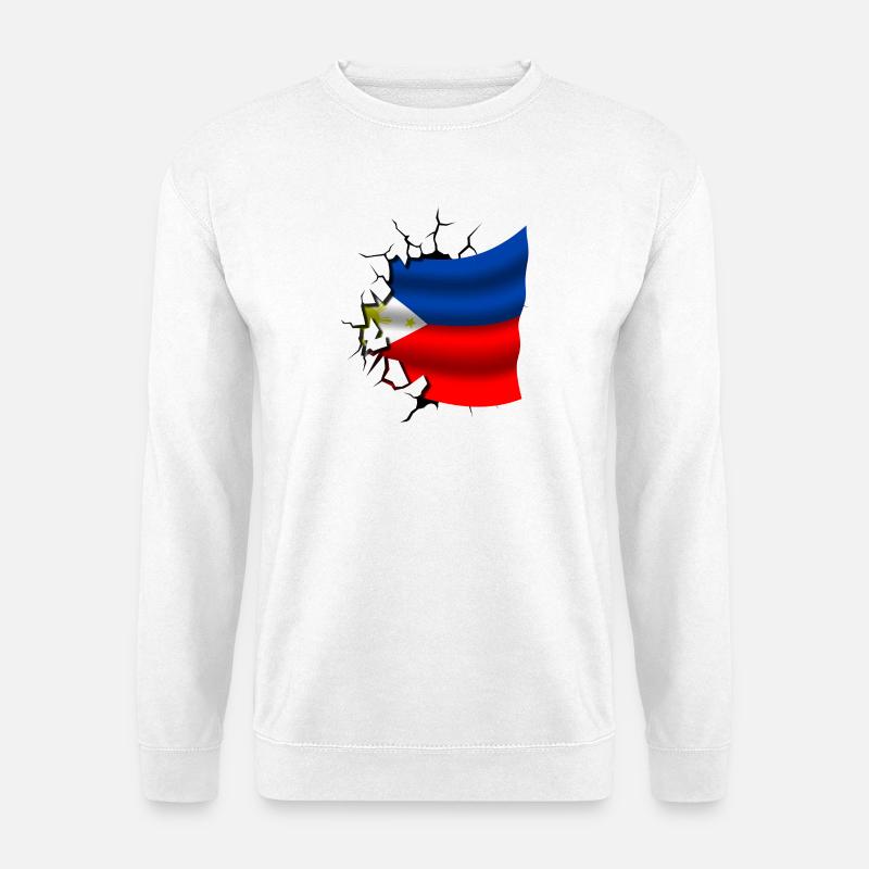 Philippine - Flagge gebrochen - Unisex Pullover - Weiß