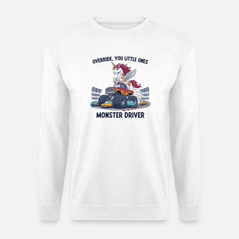 Monster Truck Einhorn - Unisex Pullover - Weiß