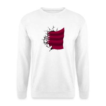Drapeau du Qatar - Qatar - Drapeau Broken Design - Sweat-shirt Unisexe - blanc - Devant