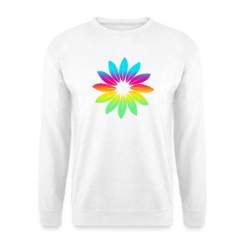 Blume Blätter Regenbogen Farben - Unisex Pullover - Weiß - Vorne
