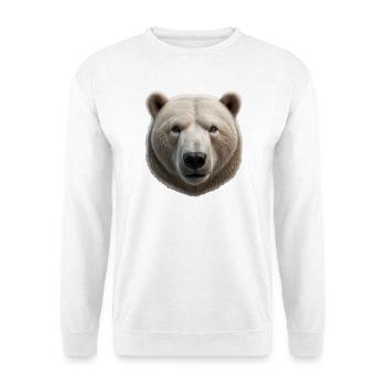 Majestätisches Eisbärengesicht Design - Unisex Pullover - Weiß - Vorne