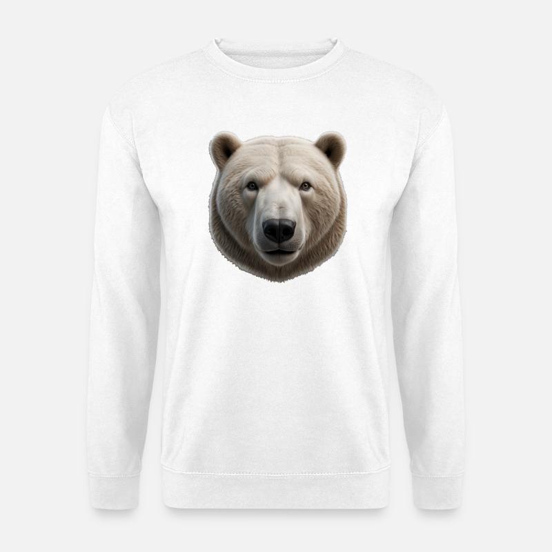 Majestätisches Eisbärengesicht Design - Unisex Pullover - Weiß