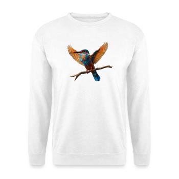 Lebhafter Eisvogel im Flug - Unisex Pullover - Weiß - Vorne