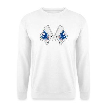 Drapeaux Värmland croisés – Suède - Sweat-shirt Unisexe - blanc - Devant