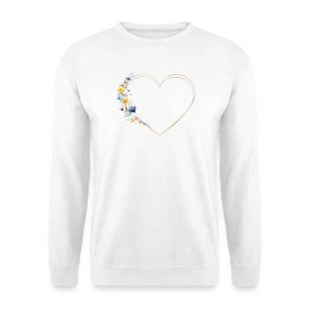 Coeur et fleurs sauvages personnalisables - Sweat-shirt Unisexe - blanc - Devant
