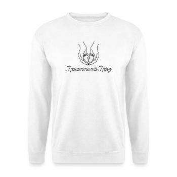 Hebamme mit Herz - personalisierbares Design - Unisex Pullover - Weiß - Vorne
