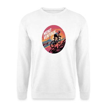 Cycling at Mont Ventoux at sunset - Unisex Sweatshirt - white - Front