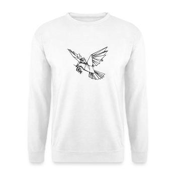 The Origami Dove of Peace with an Olive Branch - Unisex Sweatshirt - white - Front