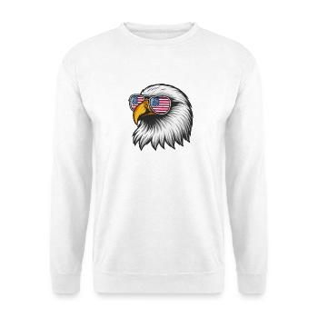 Aigle américain avec drapeau dans des lunettes - Sweat-shirt Unisexe - blanc - Devant