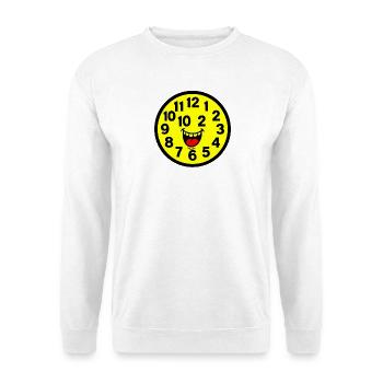 Cheerful Parodized Clock Design - Unisex Sweatshirt - white - Front