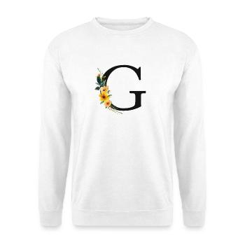 G Monogram, Floral, Personalizable - Unisex Sweatshirt - white - Front