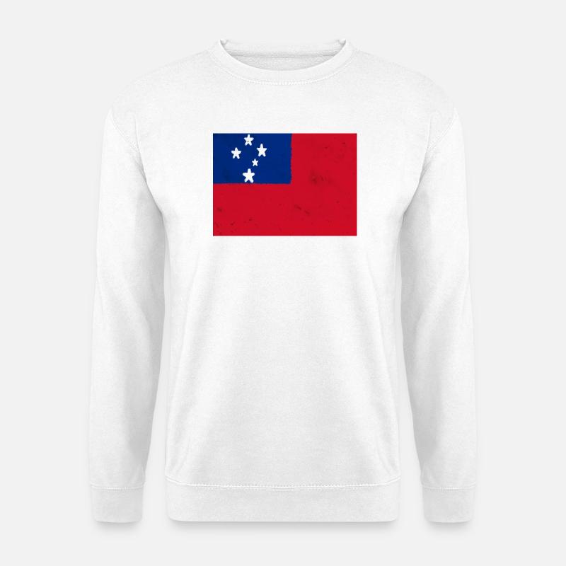 Flagge von Samoa - Unisex Pullover - Weiß