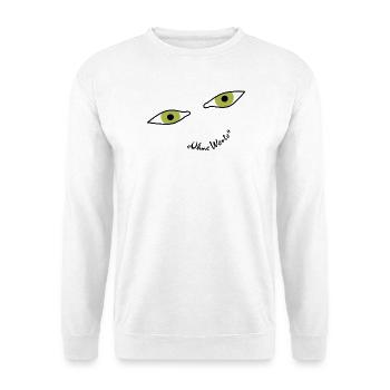 Ein lächelndes Gesicht das deine Sorgen vertreibt - Unisex Pullover - Weiß - Vorne - Alina (178cm) & Michal (187cm)