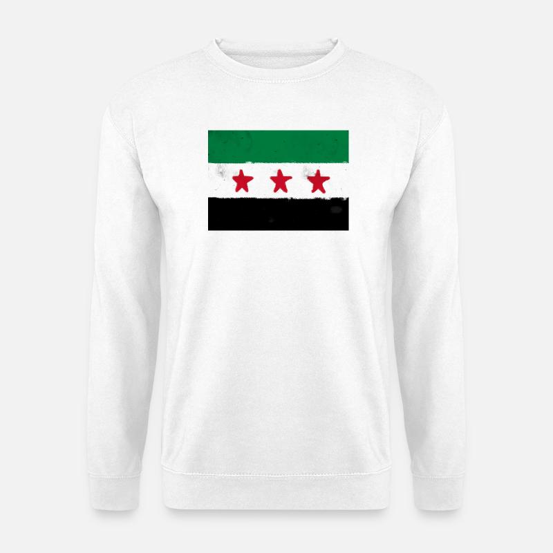 Flagge von Syrien - Unisex Pullover - Weiß
