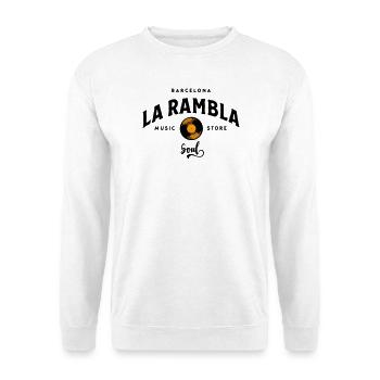 « La Rambla Soul » Magasin de musique vintage de Barcelone - Sweat-shirt Unisexe - blanc - Devant
