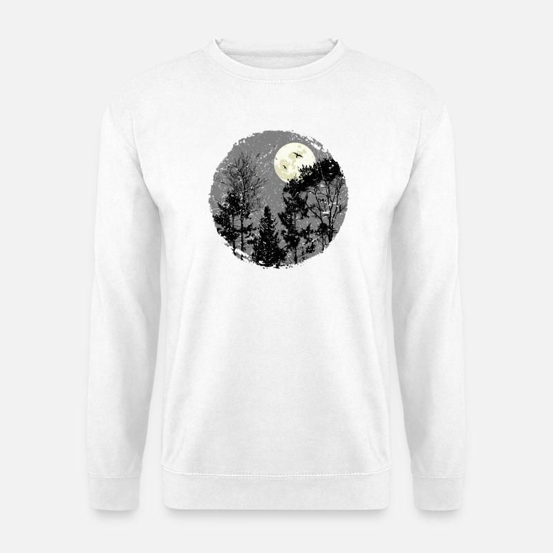 Scène de forêt nocturne sanctifiante - Sweat-shirt Unisexe - blanc