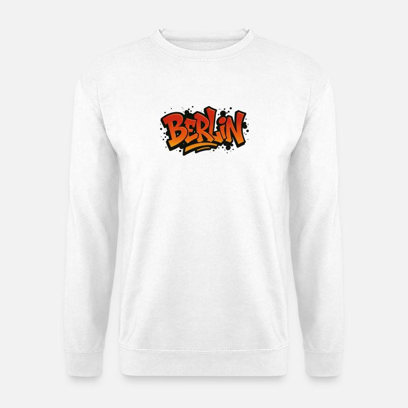 Urban Flame – Berlin Graffiti Art - Unisex Pullover - Weiß