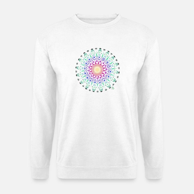 Mandala Lebensfreude - Unisex Pullover - Weiß