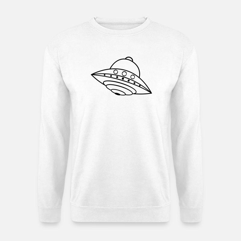 UFO Alien Ship Space Doodle - Unisex Sweatshirt - white
