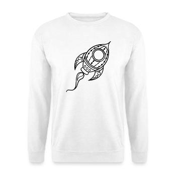 Rakete Schiff Doodle Raumfahrt - Unisex Pullover - Weiß - Vorne
