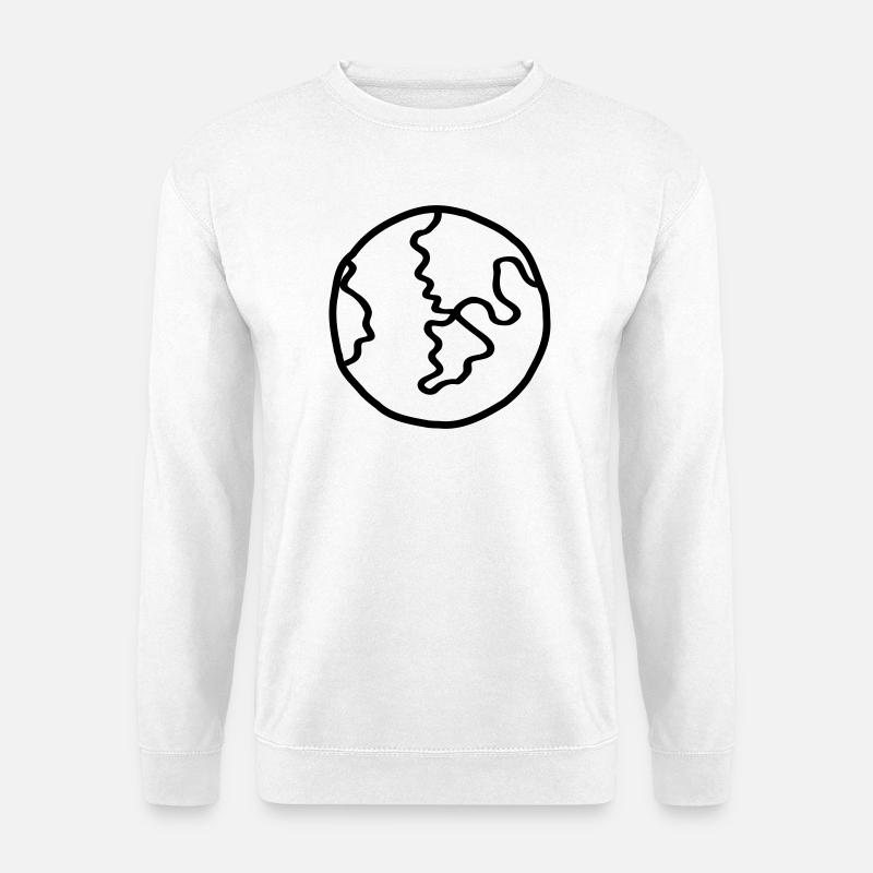 Planète Terre Doodle de l’espace - Sweat-shirt Unisexe - blanc