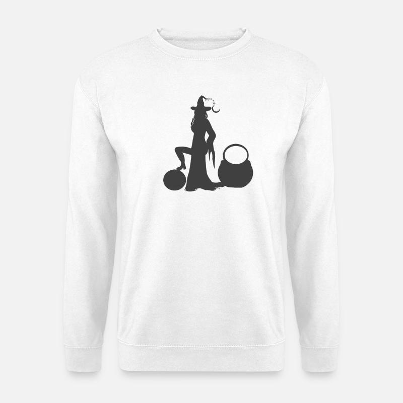 hexen silhouette kristallkugel - Unisex Pullover - Weiß