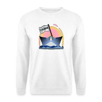Einschulung Schulanfang Papierboot - Unisex Pullover - Weiß - Vorne
